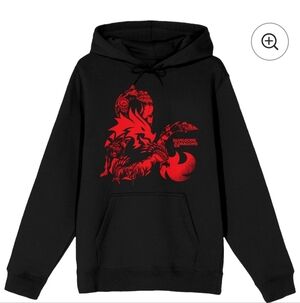 Black Hoodie with Red Graphic Design